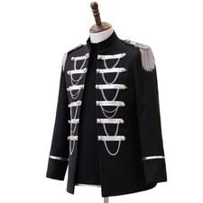 Men Open Suit Blazer Party Dinner Coat Formal Tuxedo Jacket Tops Military Style