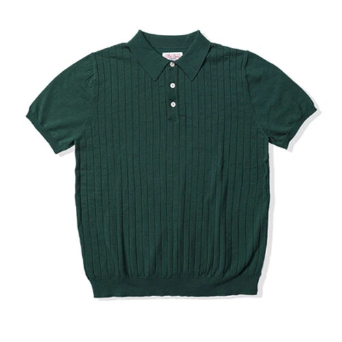 Camisa Tejida Vintage Moda Rayas Manga Corta Camisetas Hombres Camisa Suéter - Imagen 22 de 27