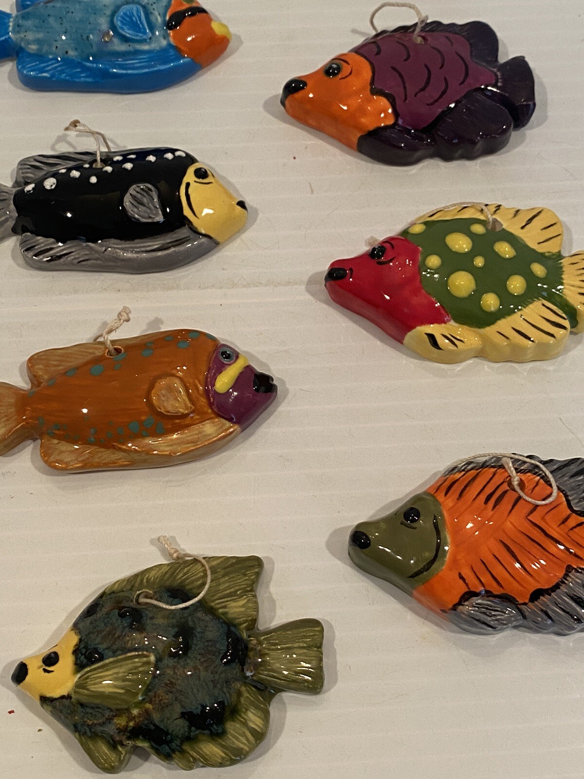 Hand Painted Tropical Fish Ornaments Lot Of 8 Very Nice! eBay