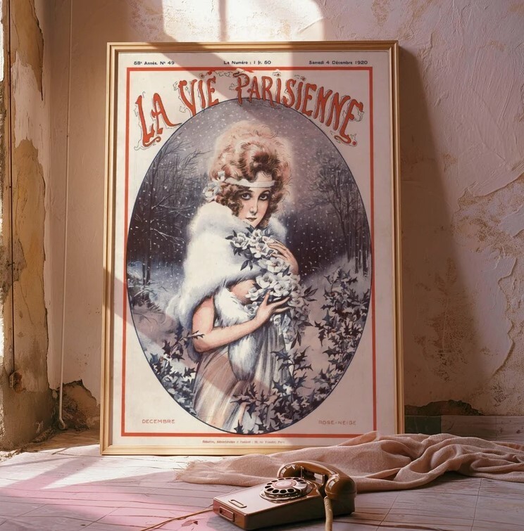 Vintage Retro Christmas Holiday Wall Art Poster Magazine Style  