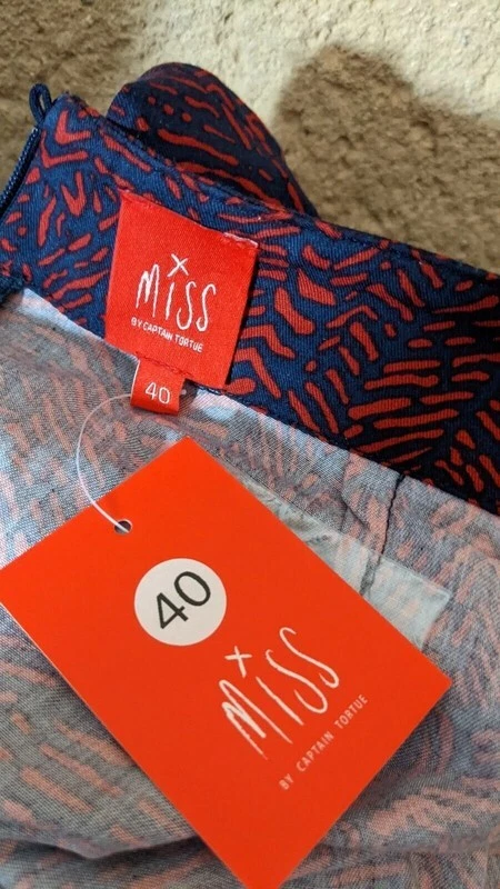 👕 Miss Captain Taille 40 Neuf 👕 Superbe jupe bordeaux bleu viscose - Photo 3/3