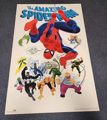 AMAZING SPIDER MAN OTHER CHARACTERS 1990 MARVEL VINTAGE POSTER John Romita Venom