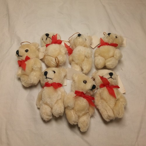 7 adornos de oso de peluche bronceado articulado 3" - Imagen 4 de 4