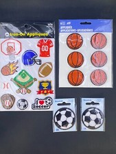 Lot of 19 Sports Iron-On Appliques by Simplicity Basketball Soccer Football NEW