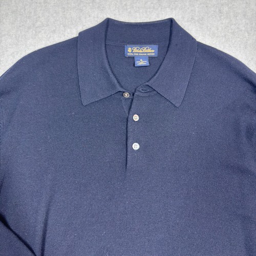 Brooks Brothers Sweater Mens Navy Sz XL Fine Italian Merino Wool Luxury - Picture 2 of 6
