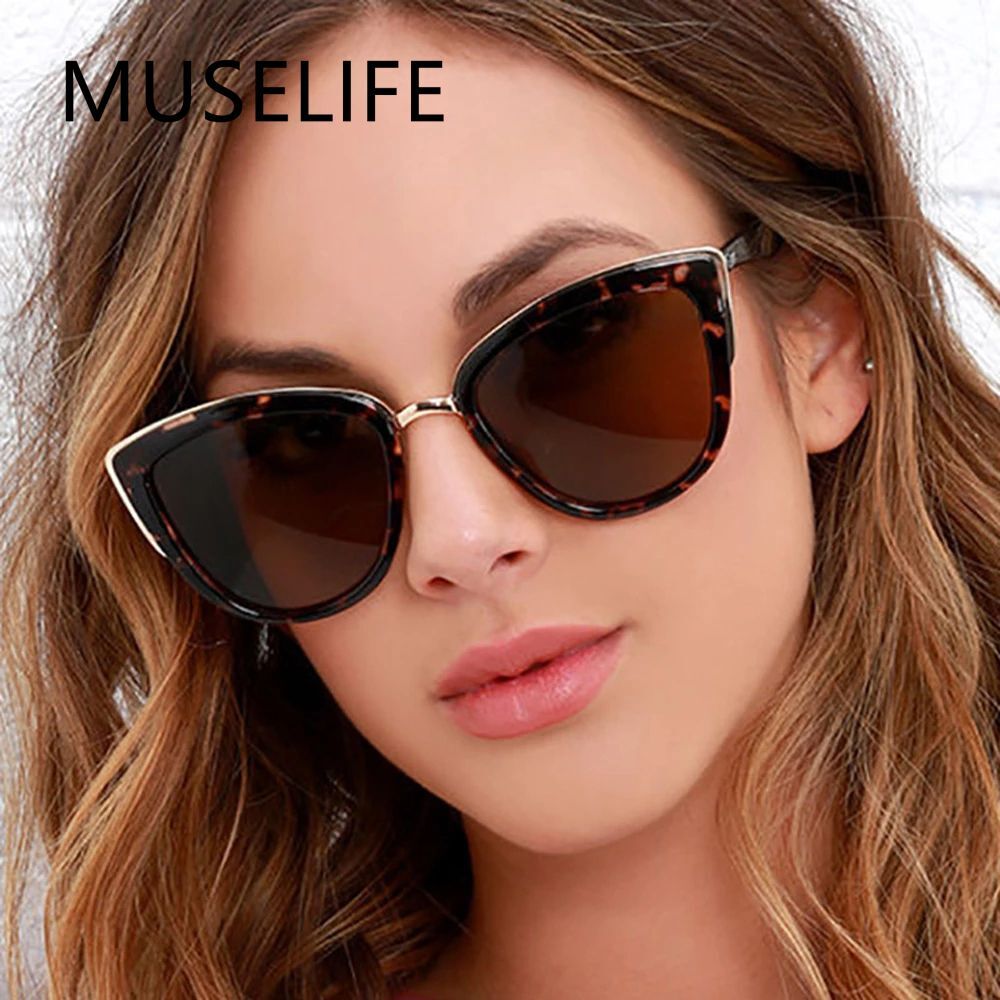 Gradient Cat Eye Sunglasses - Women Retro Fashion Eyewear Plastic Frame Sunglass-image