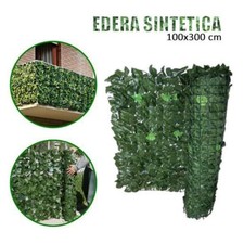SIEPE SINTETICA 1X3 MT ARTIFICIALE FOGLIE FOGLIAME EDERA SUPPORTO RECINZIONE