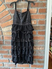 Justice Girls Kids Dress Black Raffles Sequins Party Holidays Size 12