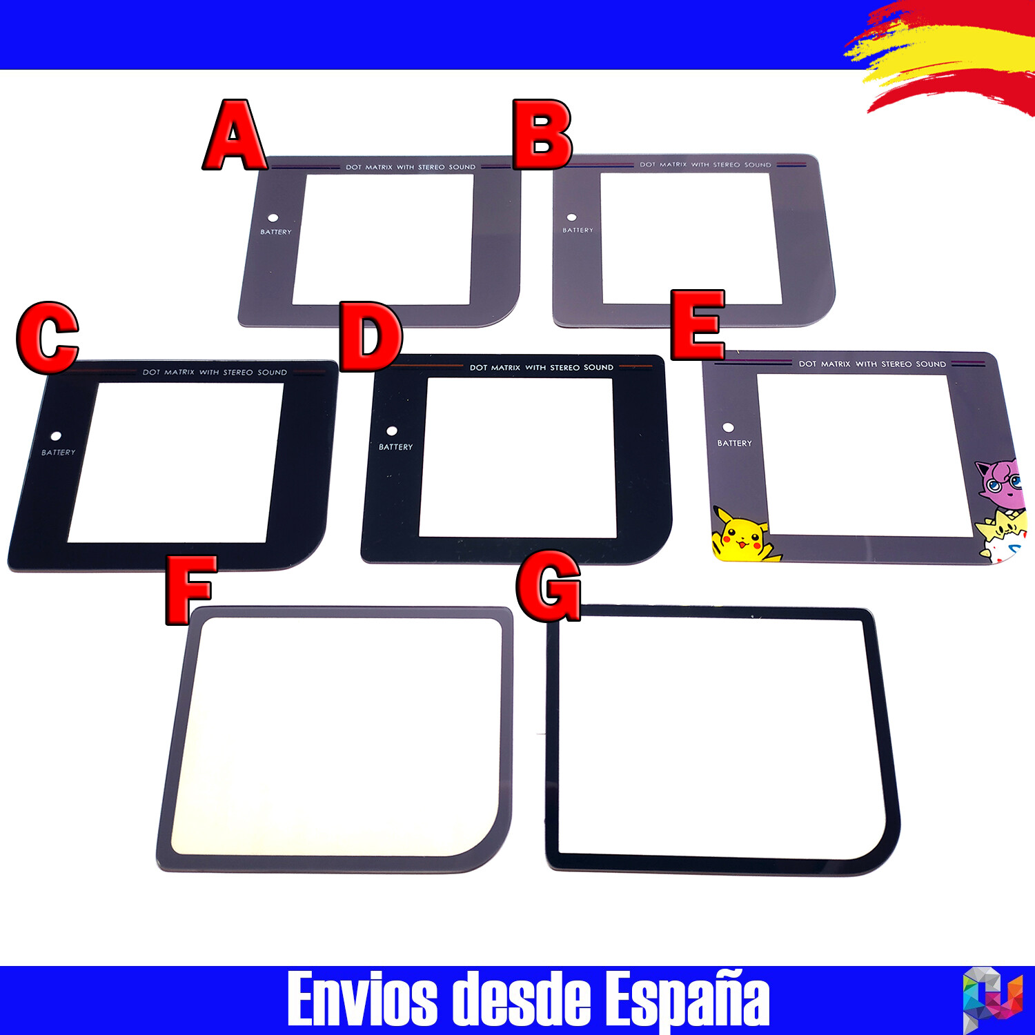 PANTALLA DE REPUESTO PARA NINTENDO GAME BOY CLASSIC PLASTICO Y VIDRIO DMG-01