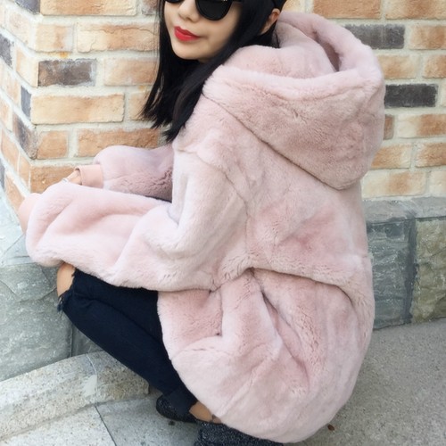 Ladies Faux Fur Hoodie Coat Jacket Sweatshirt Pullover Winter Warm Loose Fashion - Picture 7 of 16