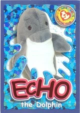TY Beanie Babies BBOC Card - Series 4 Wild (ORANGE) - ECHO the Dolphin - NM/Mint