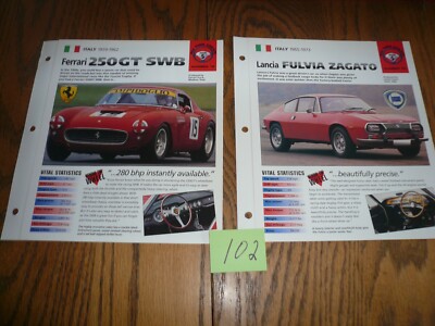 Two from Italy Hot Cars UNIQUE IMP BROCHUREs IMP 102 - Ferrari & Lancia
