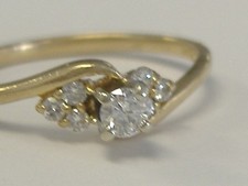 VINTAGE 14 k GOLD DIAMOND ENGAGEMENT RING .20CT TW SIZE 6.5