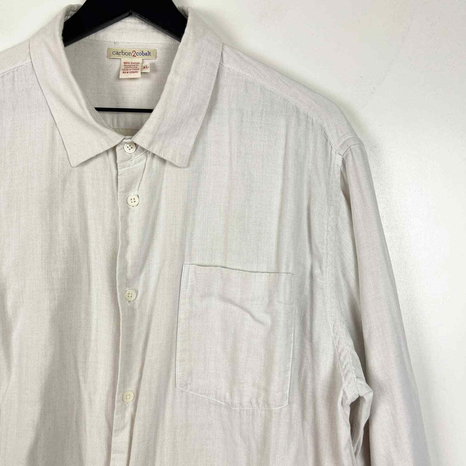 Carbon2Cobalt Mens XL Button Down Shirt White Cotton eBay