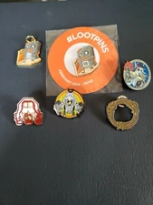 Lot Of 5 Various #Lootpins and 1 charm. World Of Warcraft. Big Lebowski. Etc