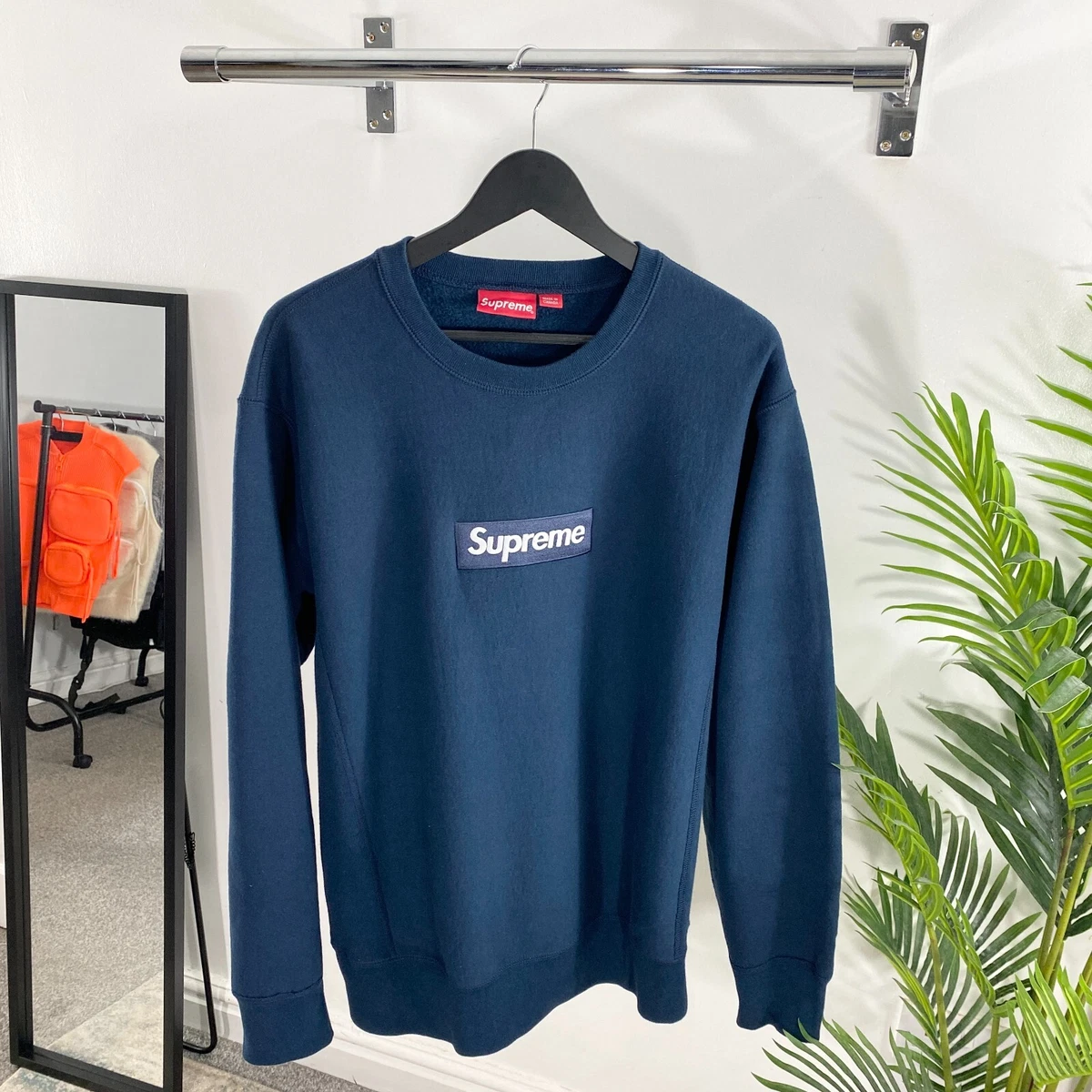 Supreme box clearance logo crewneck blue