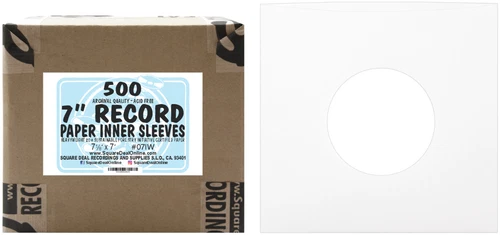 (500) 7" Record Inner Sleeves - White ARCHIVAL Paper ACID FREE 45rpm - #07IW