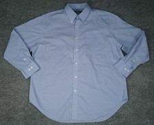 Lauren Ralph Lauren Shirt Mens 17.5 34/35 Blue Check Classic Fit Non Iron Dress