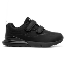 Boys Trainers Black Kids Easy Fasten Girls Breathable Gripped Padded SIZE
