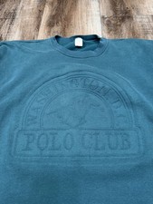 Vintage 90s Washington DC Polo Club Large Crewneck Embossed Logo Made in USA