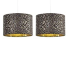 Set of 2 Leopard Print 30cm Easy Fit Pendant Lightshade Lamp Shades Lighting