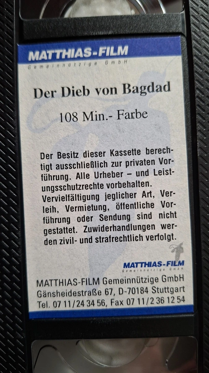 Der Dieb von Bagdad VHS 1940 Sabu Conrad Veidt Michael Powell Matthias-Film C6