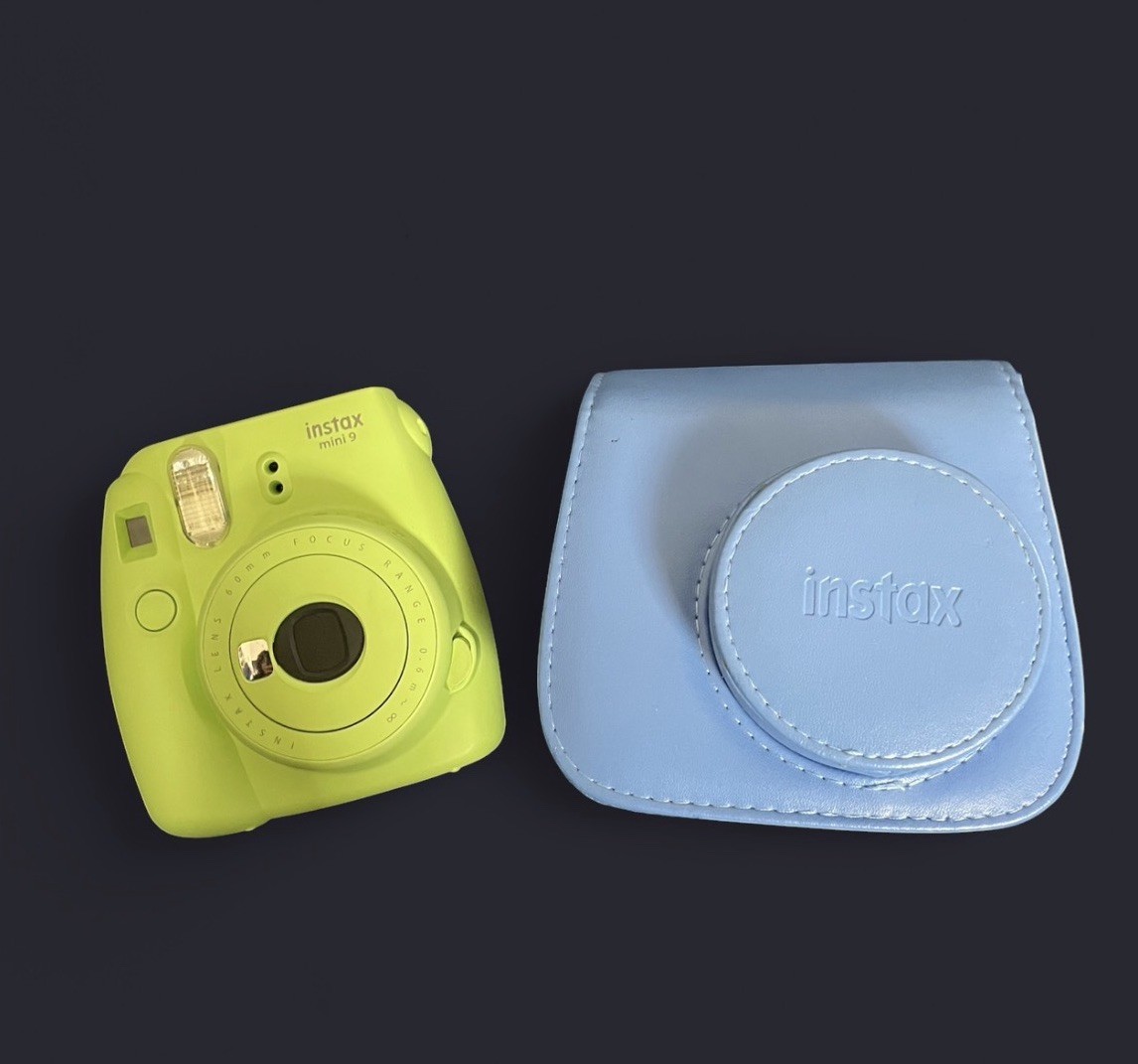 Fujifilm Instax Mini 9 Instant Film Camera Green W/ Blue Case