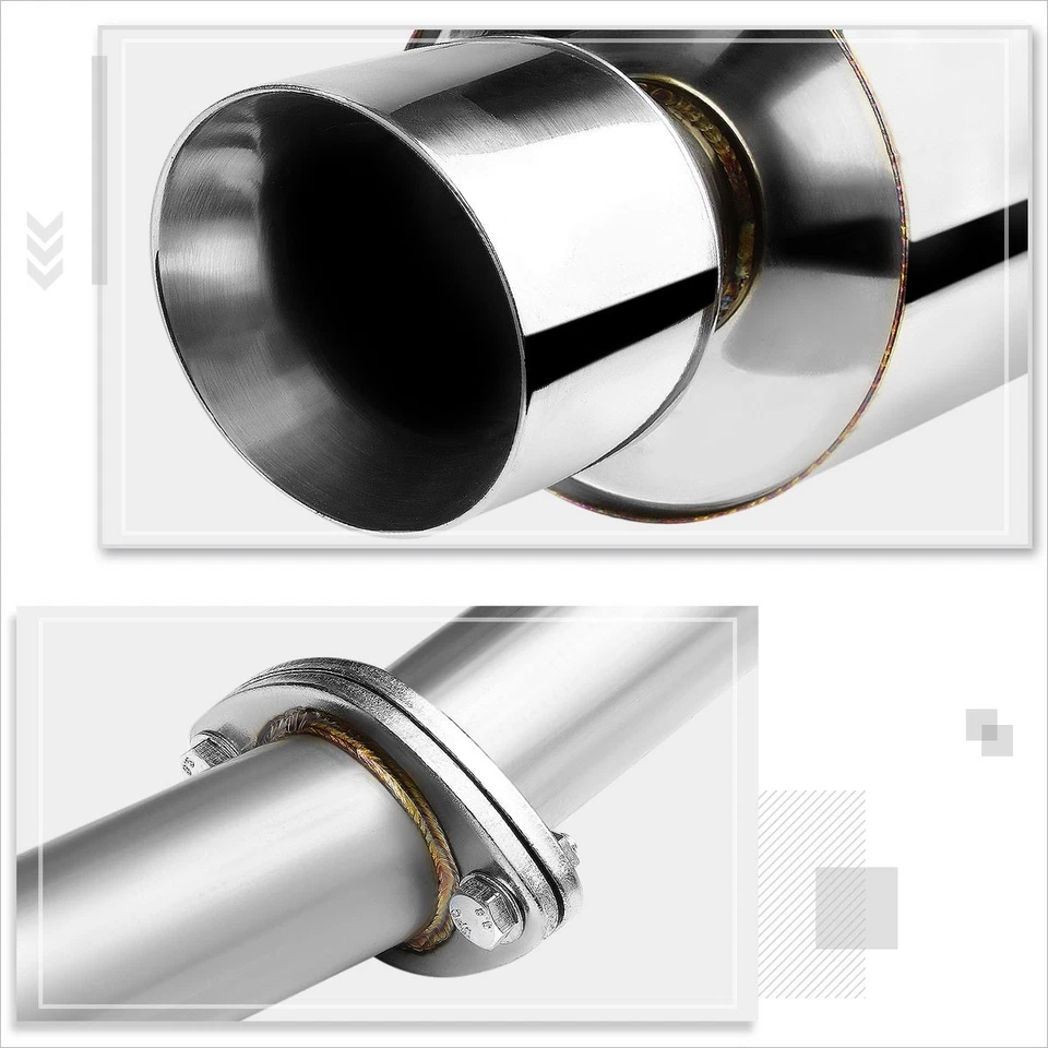 Silenciador punta enrollada S.S Catback sistema de escape para Honda Accord EX/LX 4" 03-07 Foto 4 de 4