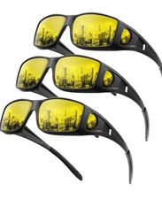 Anti-Glare Night-Driving Glasses Fit-Over-Glasses: Night Wrap-Around Glasses