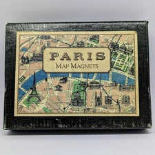 Paris Magnet Set Vintage Maps 24 Fridge Magnet by Cavallini & Co. 2005 