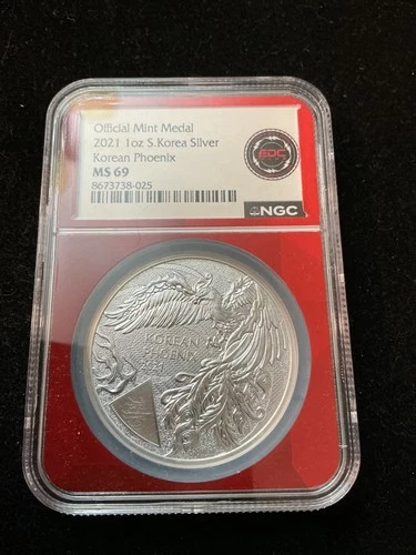 2021 South Korea 1 oz Silver Phoenix NGC MS69 Official Mint Medal