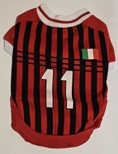 Maglietta Per Animali Cani Maglia Da Calcio Milan numero 11 da Cane Lavabile Dog