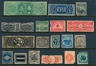 99c START! US Revenue Stamps (18) used, faults, M&M, match and medicine — photo 1
