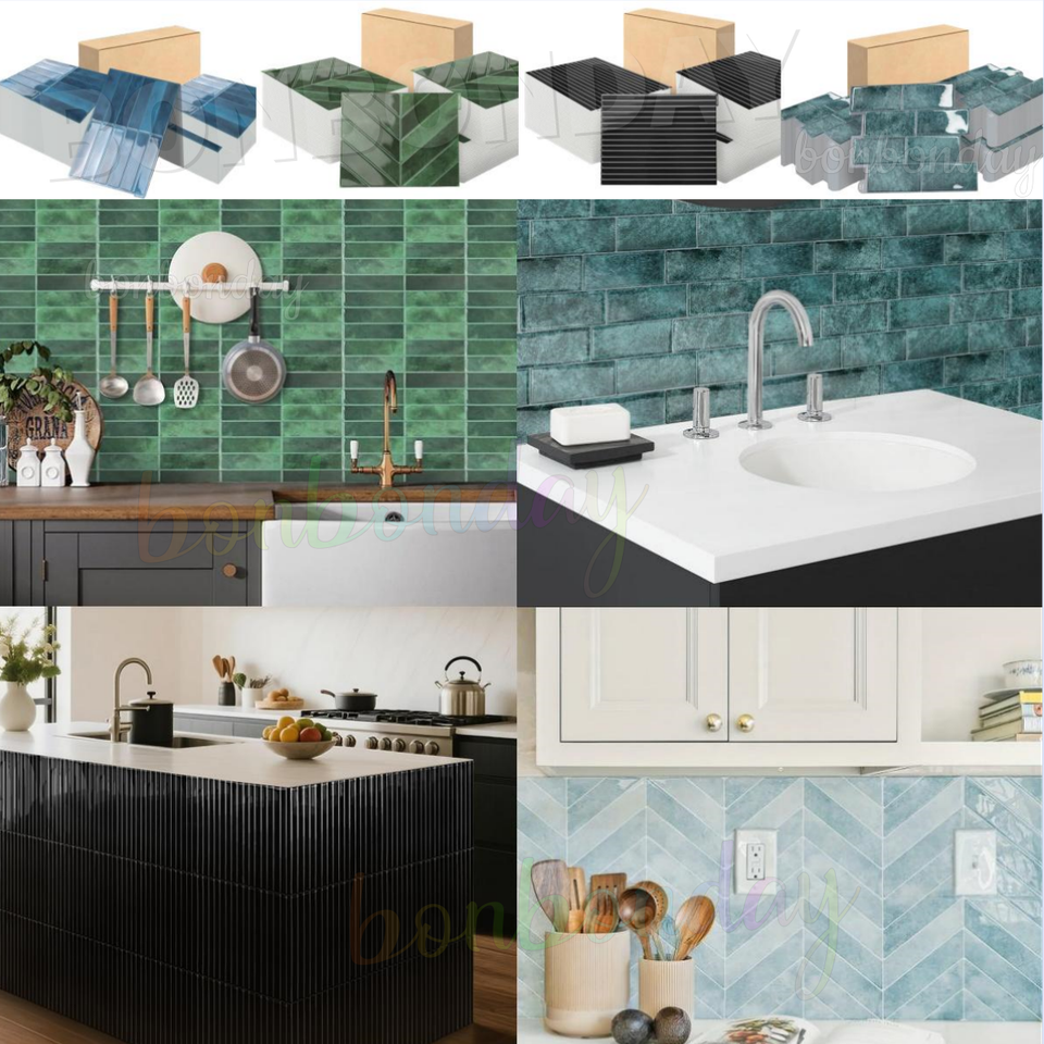 60X Self Adhesive Tile Stickers Kitchen Bathroom Backsplash Stick on ...