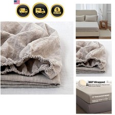100% Linen Fitted Sheet King1 Piece, 14 Inch ...