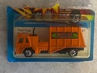 1982 VINTAGE HOT WHEELS TRASH TRUCK #3912 BW ORANGE HONG KONG *CUT CARD* NRFP