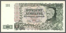 Austria 1954 100 Schilling P 133 +aUNC/UNC-
