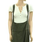 Free People We The Free Felix Tapered Overalls Jumpsuit Pinafore Olive L 288388 — photo 5