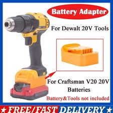 Upgraded Adapter Fits Craftsman V20 20V Battery To For Dewalt 20V Cordless Tools