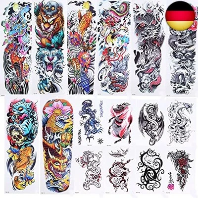 DIOCHE 16pcs Arm Tattoo Aufkleber Wasserdicht Schweißfest Natürliche Lebensechte T