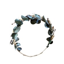 Dried Eucalyptus Lavender and Babys Breath Floral Crown Boho Wedding Hair Piece