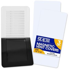 Magnetic Vent Covers 3-Pack, Complete Seal, White 7.5" X 12"