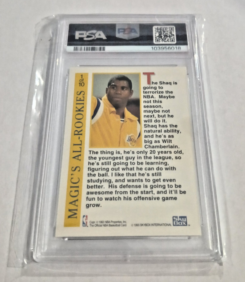 1992 Hoops Shaquille O'Neal Magic's All-Rookie Team #1 PSA 10 VERY RARE!! view 2
