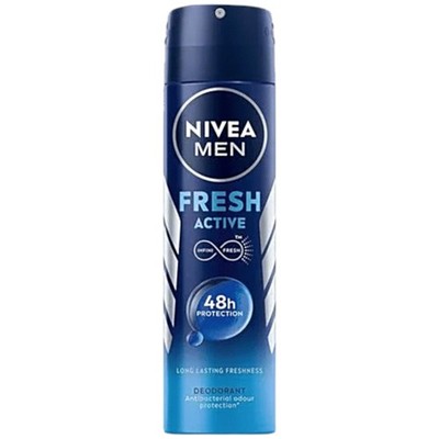 Nivea Men Fresh Active 48 Hour Deodorant Spray, 5oz (150ml)