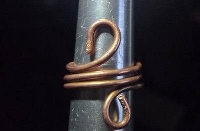 Handcrafted Copper Wire Wrap Band Ring Size 9 3mm No Stone Unisex
