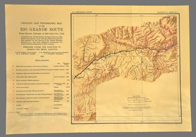 1922 Denver Rio Grande Railroad Map Rifle Colorado Glenwood Springs Carbondale