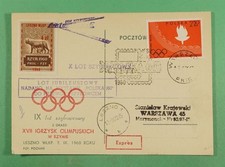 DR WHO 1960 POLAND OLYMPICS CACHET WARSAW SPECIAL DELIVERY POSTCARD R21676