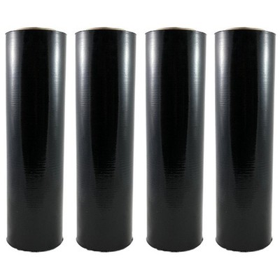 Absolute USA 4 BLACK Rolls 18''x 1500 SQ FT Roll 80 Gauge Thick Stretch Packing