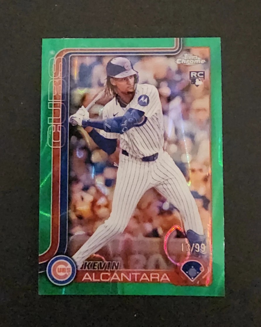 2025 Topps Chrome Baseball Kevin Alcantara /99 RC #173 Green Wave Chicago Cubs