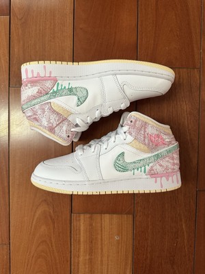 NEW Nike Air Jordan 1 Mid SE GS  Ice Cream  (DD1666-100) GS Size 6Y